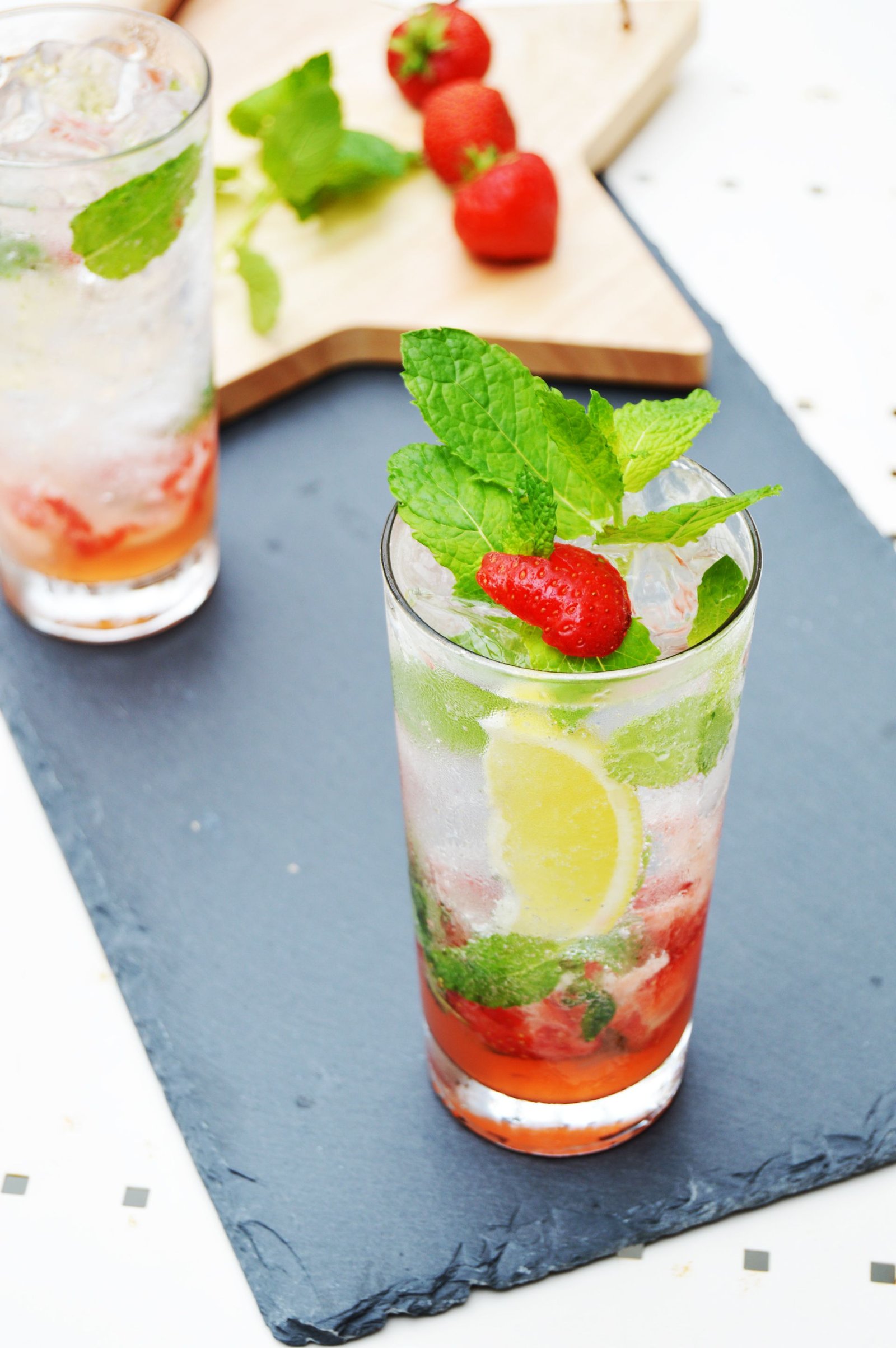 Virgin Strawberry Mojito is perfect summer cocktail. It is refreshing and it is a guild free drink.