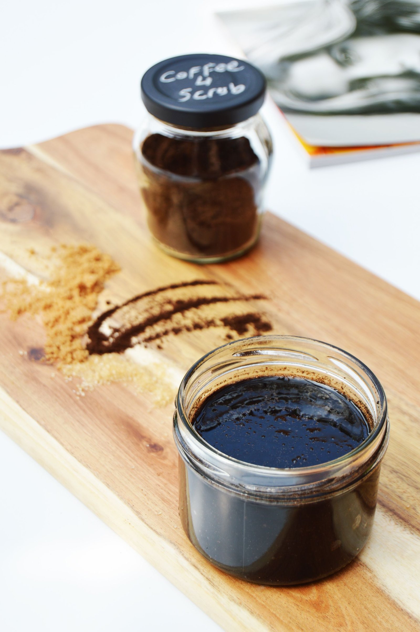 Easy DIY coffee scrub, all you need is 4 ingredients. Mixture of coconut and coffee smell is divine and with this mixture, you will be left with a soft and hydrated skin.