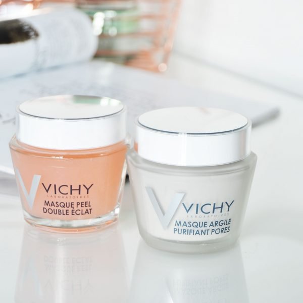 Vichy Mineral Masks combine the supercharged minerals of earth, water and rocks to give brighter and healthier skin. - Double Glow Peel Mask is exfoliating and brightening. Pore purifying clay mask is for controlling the excessive oil and tightening the pores.